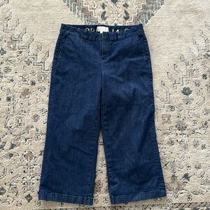 Kate Spade Women's Dark Denim Ooh Lala Broome Street Wide Leg Capri Jeans Sz 28